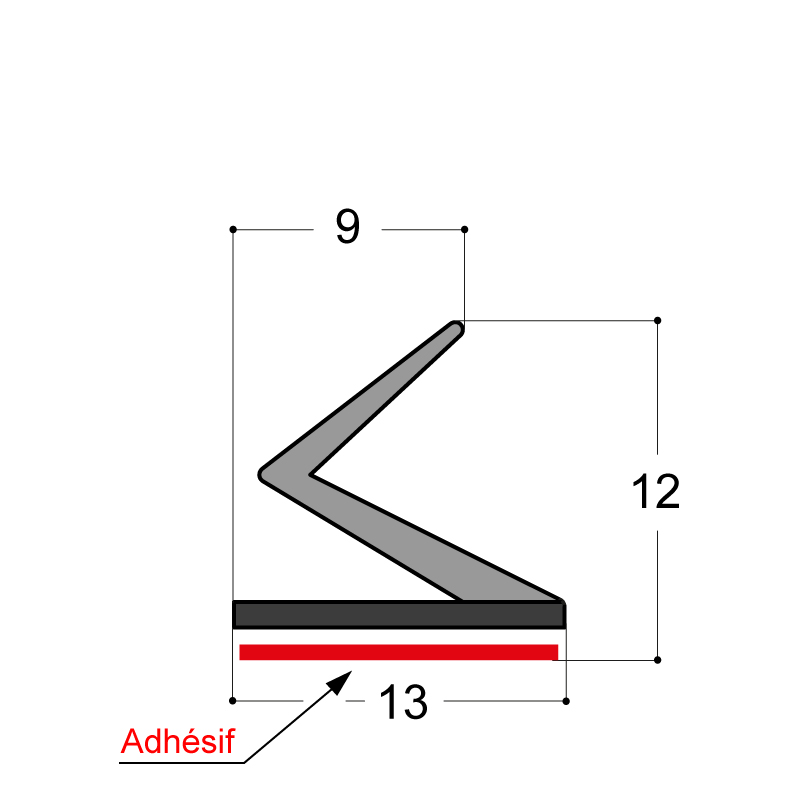 JOINT "Z" ADHESIF SEMELLE RIGIDE