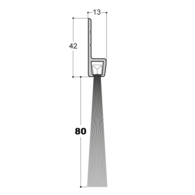 Joint brosse avec film dépassant - Joints sur Support et Plinthes  Automatiques - Ferrures, Seuils et Joints