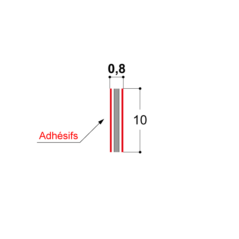 ADHESIF DOUBLE FACE 10X0.8 MM