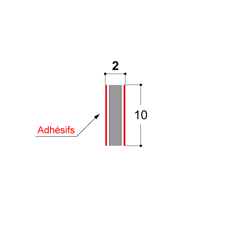 ADHESIF DOUBLE FACE 10X2 MM