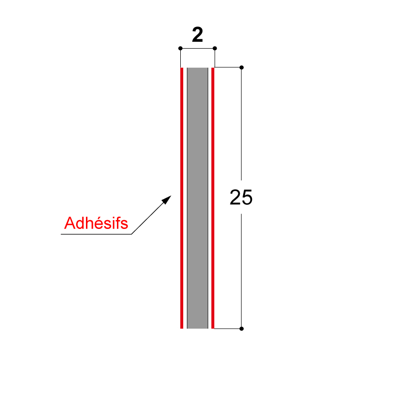 ADHESIF DOUBLE FACE 25X2 MM