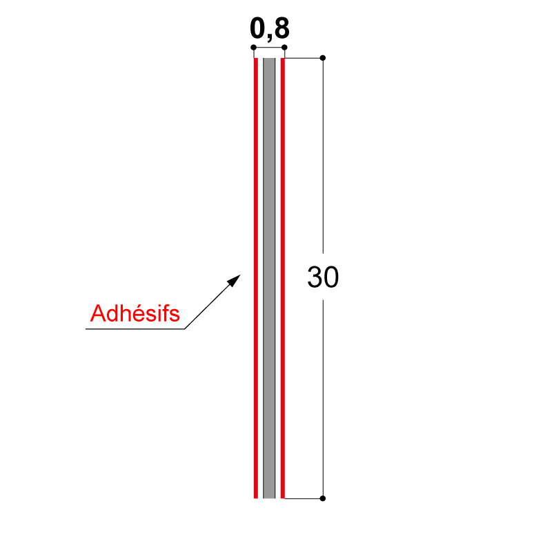 ADHESIF DOUBLE FACE 30X0.8 MM