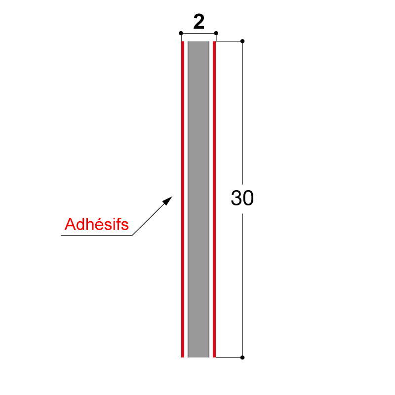 ADHESIF DOUBLE FACE 30X2 MM