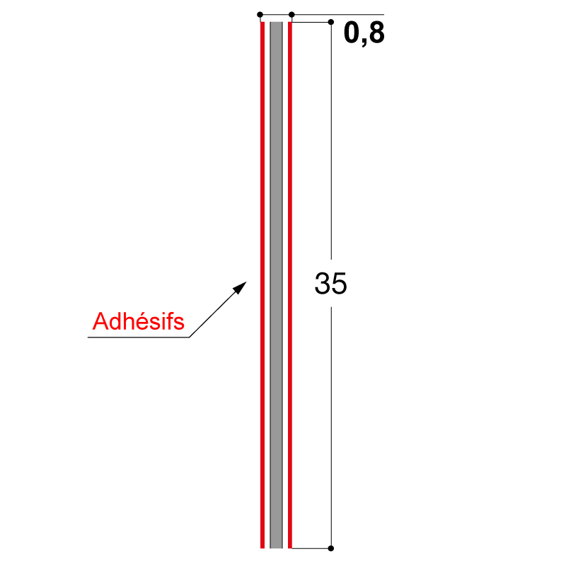 ADHESIF DOUBLE FACE 35X0.8 MM