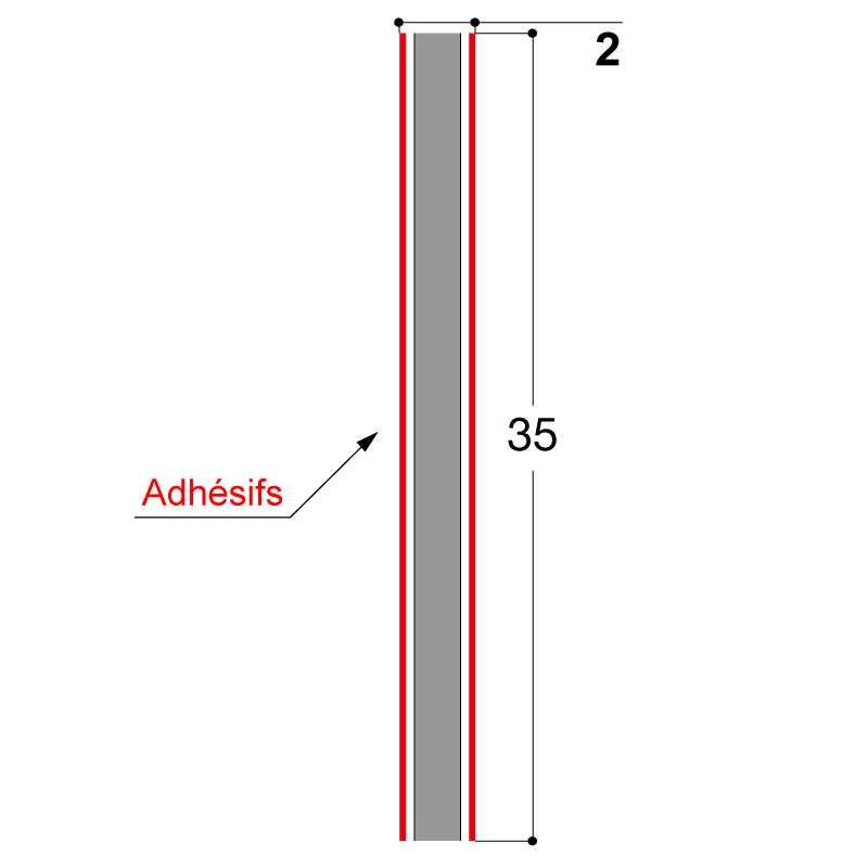 ADHESIF DOUBLE FACE 35X2 MM