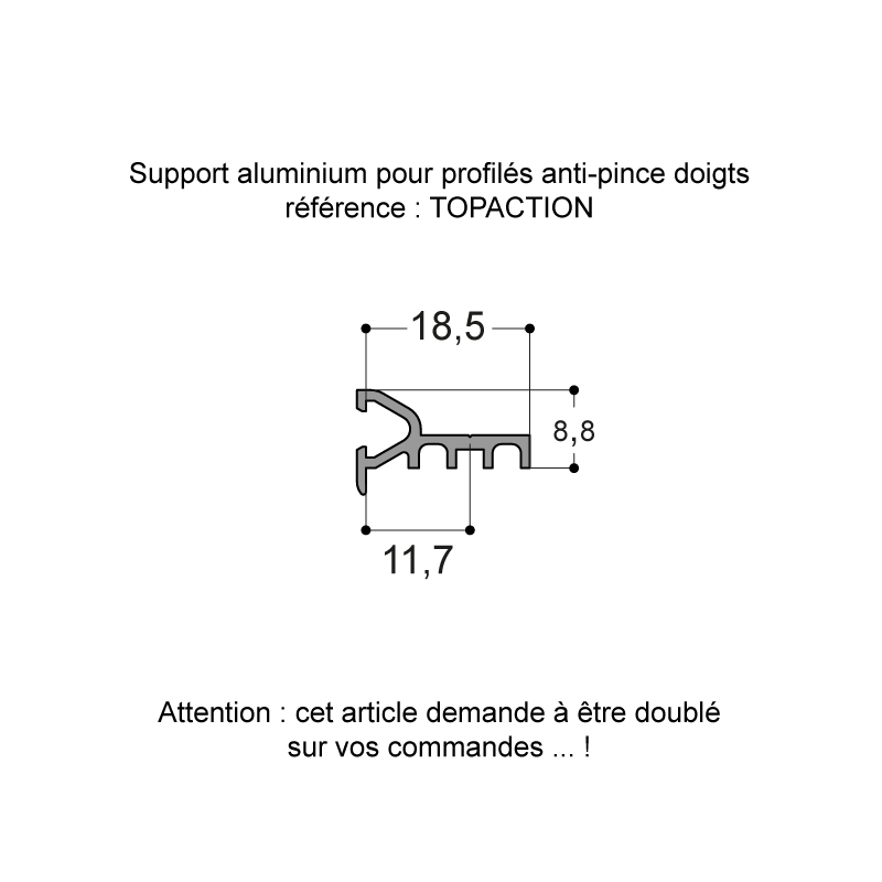 SUPPORT TYPE D ANODISE ARGENT