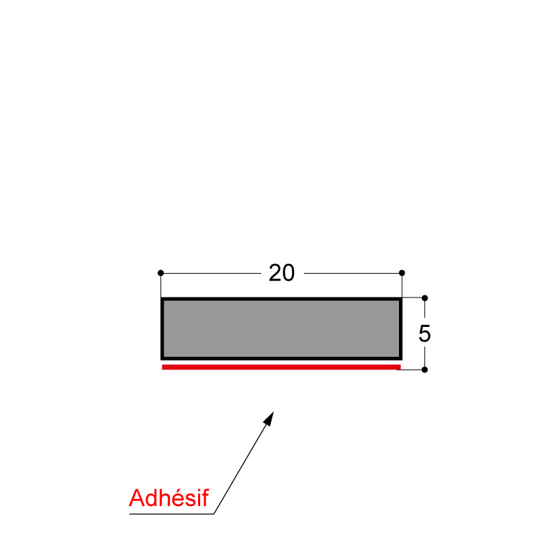BANDE EPDM NOIR CELLULAIRE ADHESIVE 20X5MM