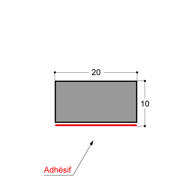 BANDE EPDM NOIR CELLULAIRE ADHESIVE 20X10MM