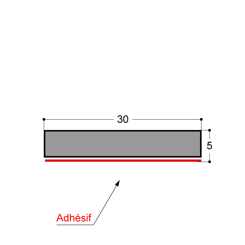 BANDE EPDM NOIR CELLULAIRE ADHESIVE 30X5MM