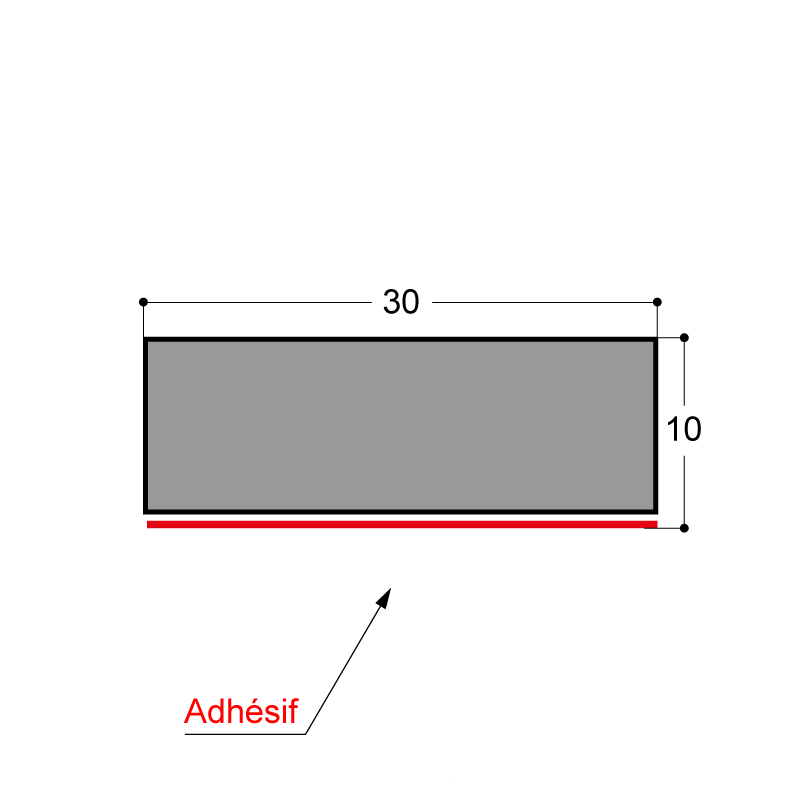 BANDE EPDM NOIR CELLULAIRE ADHESIVE 30X10MM