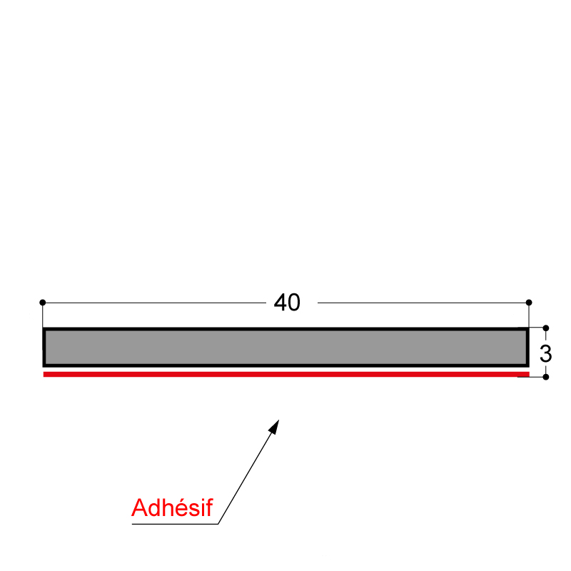 BANDE EPDM NOIR CELLULAIRE ADHESIVE 40X3MM