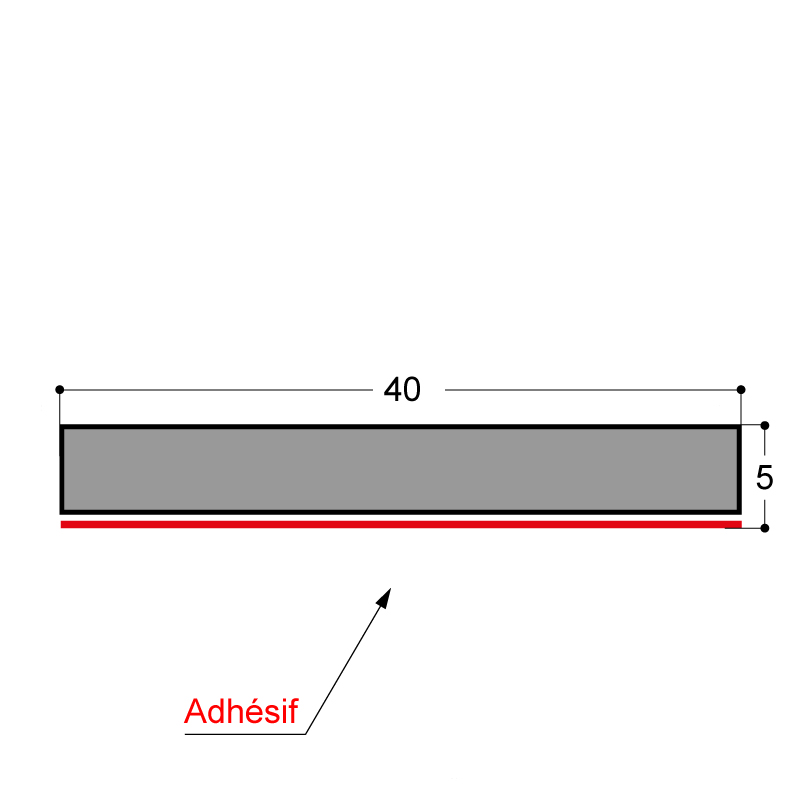 BANDE EPDM NOIR CELLULAIRE ADHESIVE 40X5MM