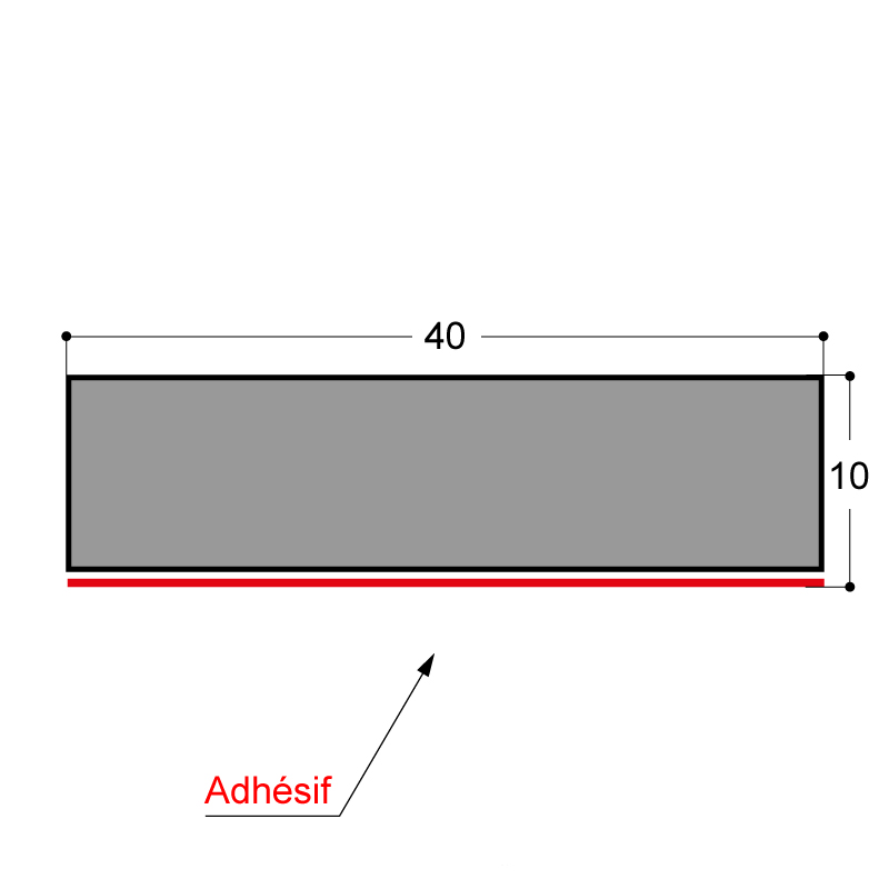 BANDE EPDM NOIR CELLULAIRE ADHESIVE 40X10MM