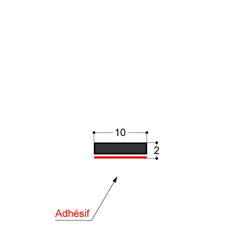 BANDE EPDM COMPACT ADH 10X2MM