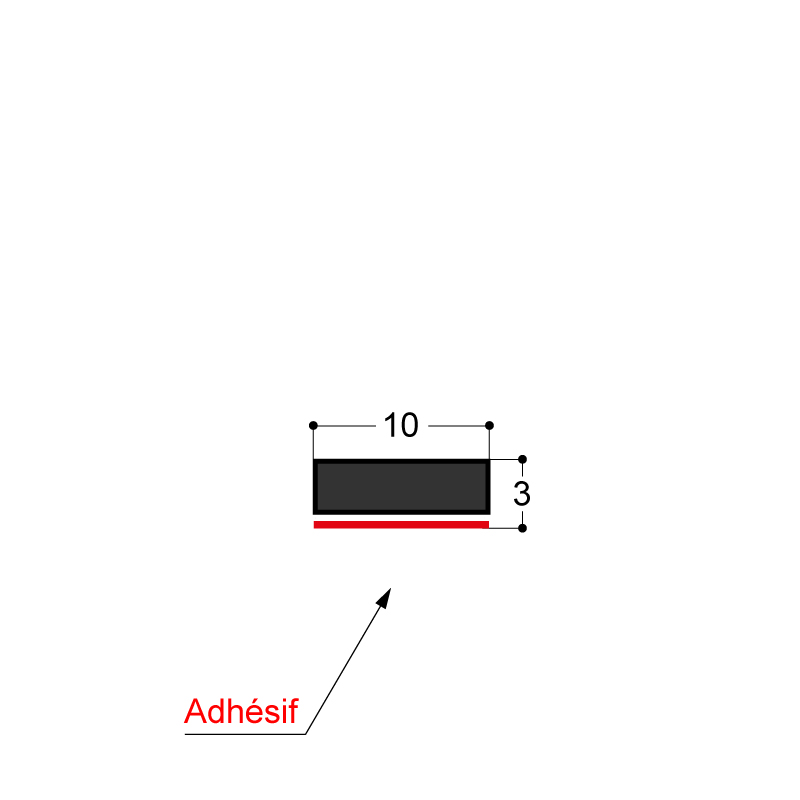 BANDE EPDM COMPACT ADH 10X3MM