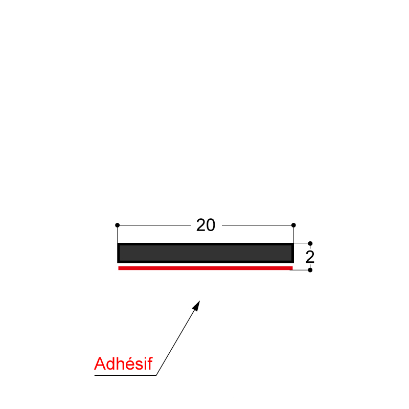 BANDE EPDM COMPACT ADH 20X2MM