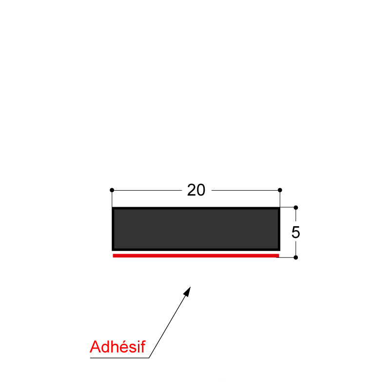 BANDE EPDM COMPACT ADH 20X5MM