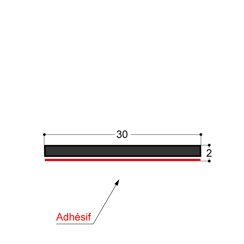 BANDE EPDM COMPACT ADH 30X2MM