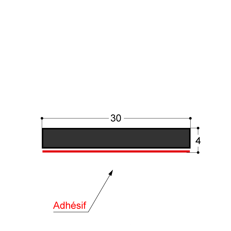 BANDE EPDM COMPACT ADH 30X4MM