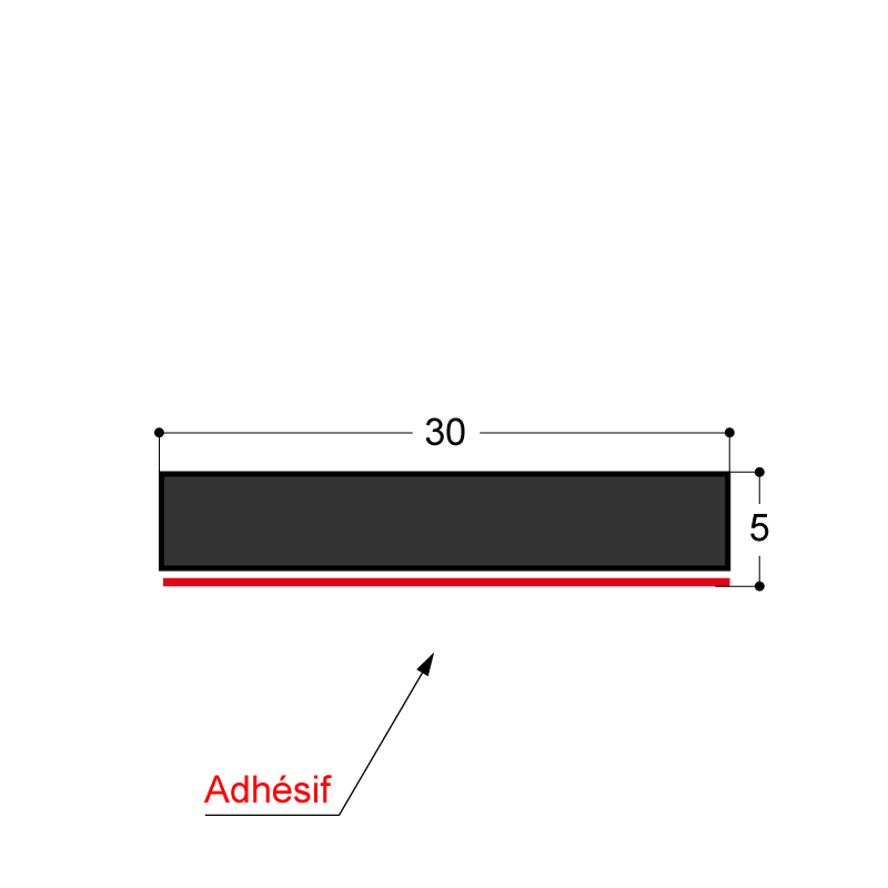 BANDE EPDM COMPACT ADH 30X5MM