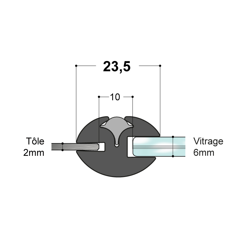 JOINT A CLE POUR TOLE DE 2MM