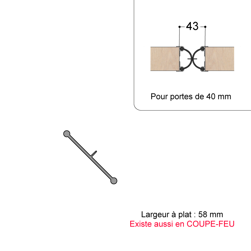 JOINT DE PORTES DBLE ACTION 40MM