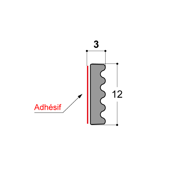 JOINT DE VITRAGE EPDM CELLULAIRE ADHESIF 