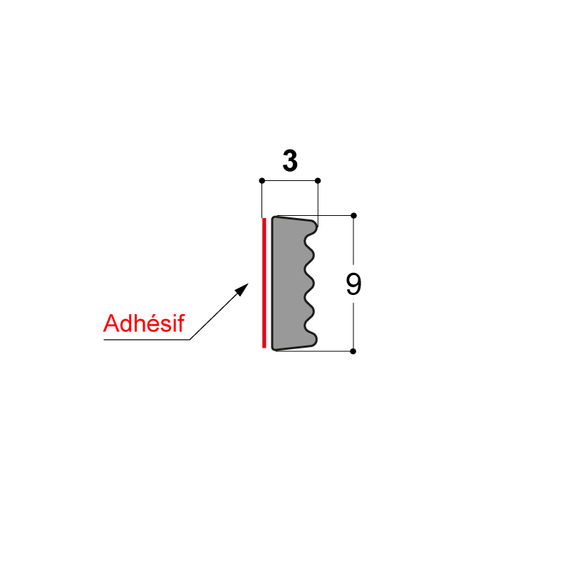 JOINT DE VITRAGE EPDM CELLULAIRE ADHESIF 