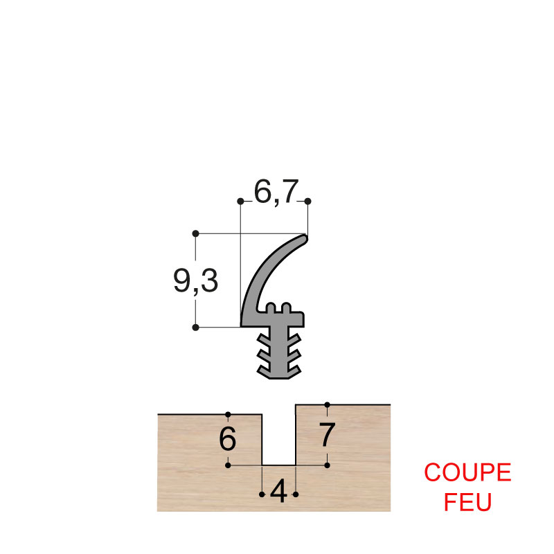 Joint à lèvre H:11 mm rainure 4 mm protection pelable