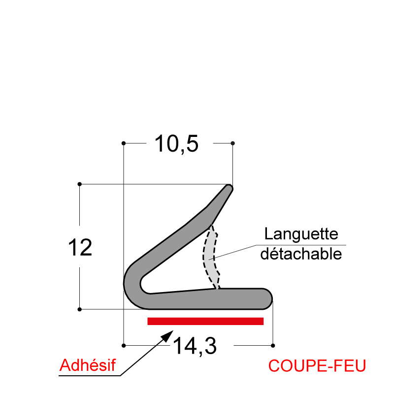 GROS JOINT ADHESIF A LEVRE EN V