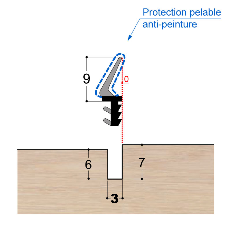 Joint à lèvre pour fenêtre PVC (au ml)