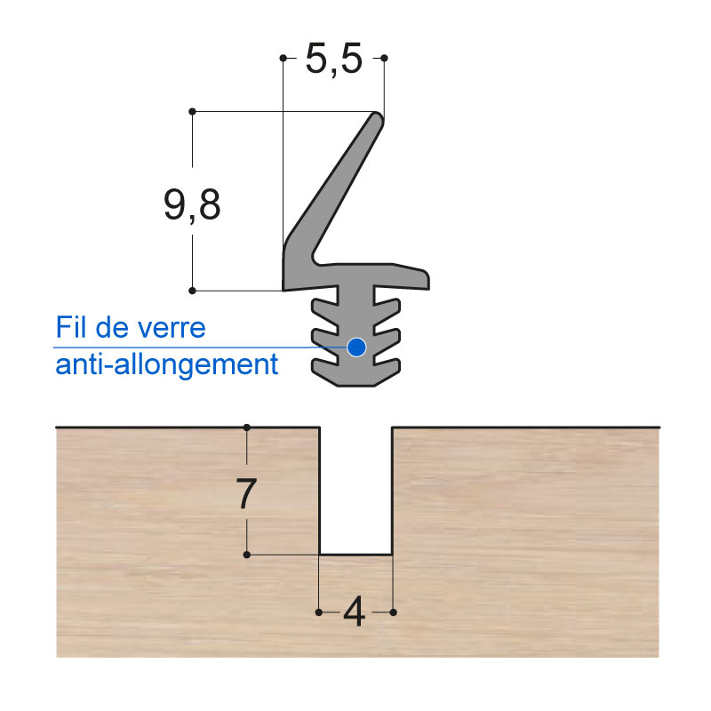 Joints à lèvres sur fenêtres bois doubles vitrages.