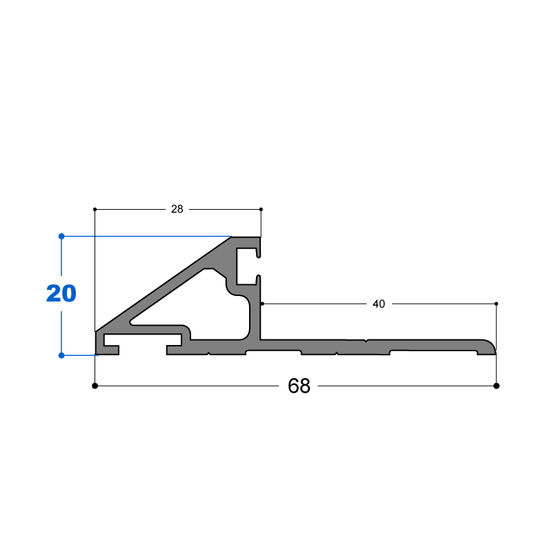 SEUIL ALUMINIUM DE BAS DE PORTE