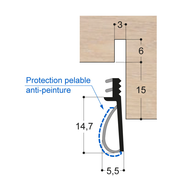 JOINT PVC PROTEGE DOUBLE-DURETE CHENE