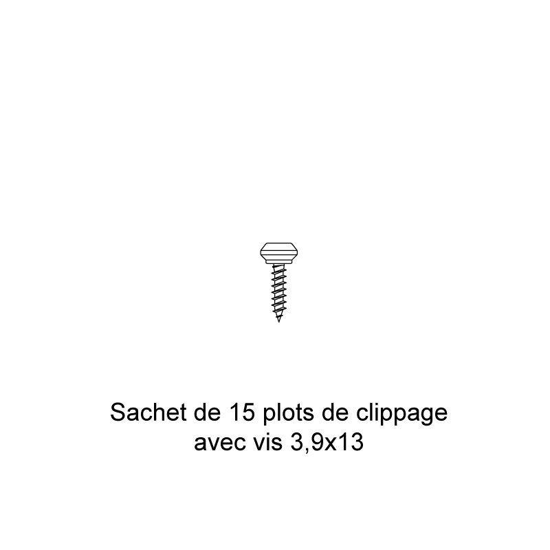 SACHET DE 15 PLOTS DE CLIPAGE AVEC VIS 4X19