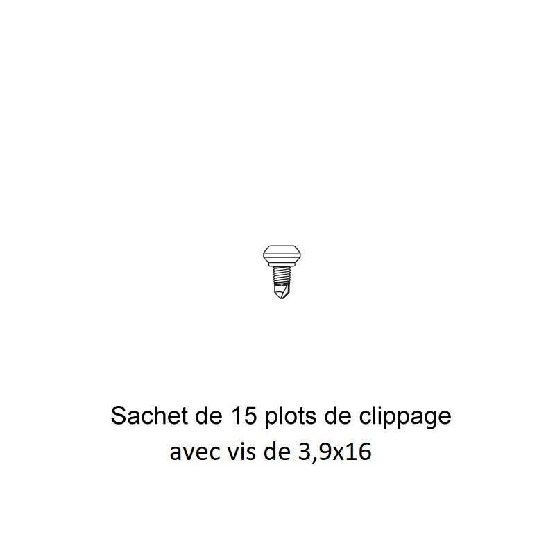 SACHET DE 15 PLOTS DE CLIPAGE AVEC VIS 3.9X16 A2