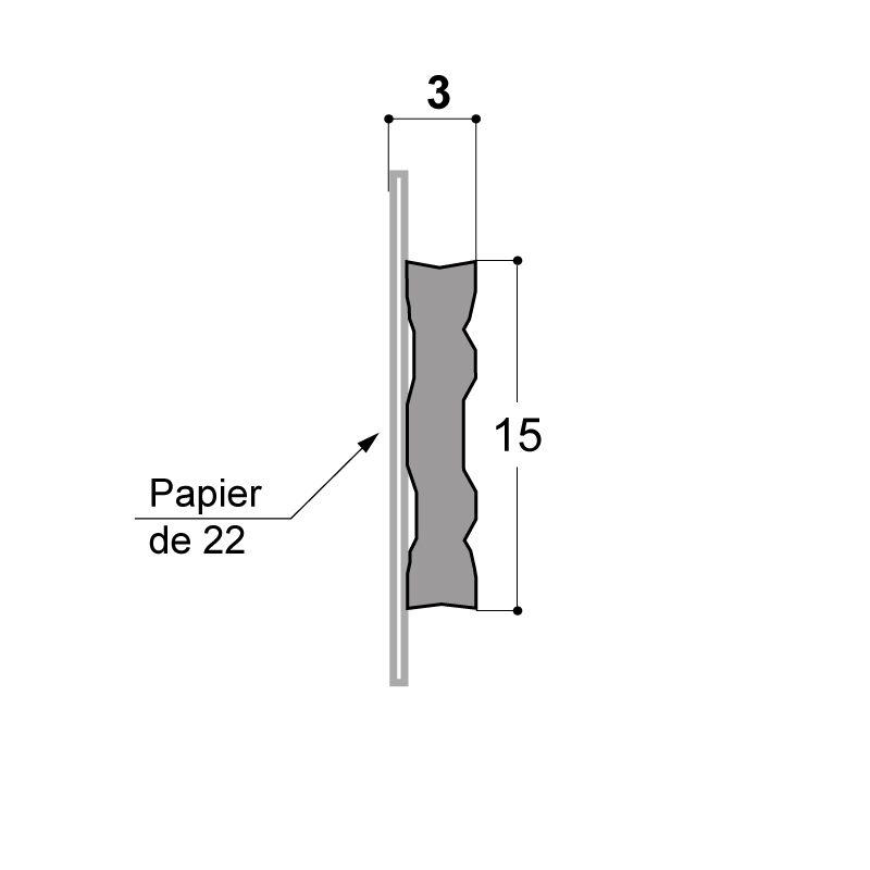 Fraise pour joint droit HM forme droite doule D. 3 mm L.U. 10 mm L.T. 70