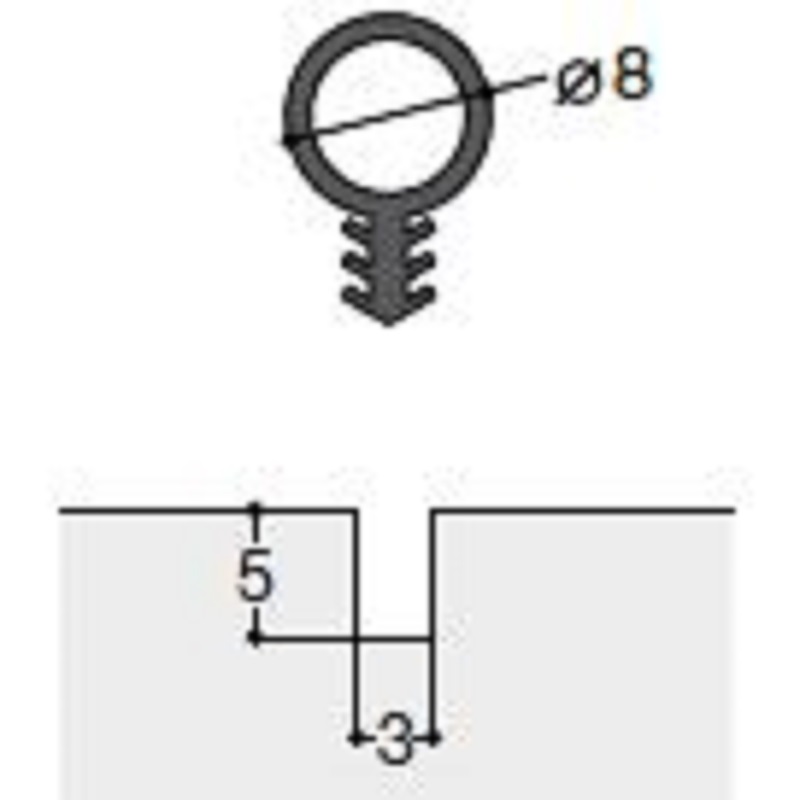 JOINT TUBE DIAM 8 MONO MATIERE