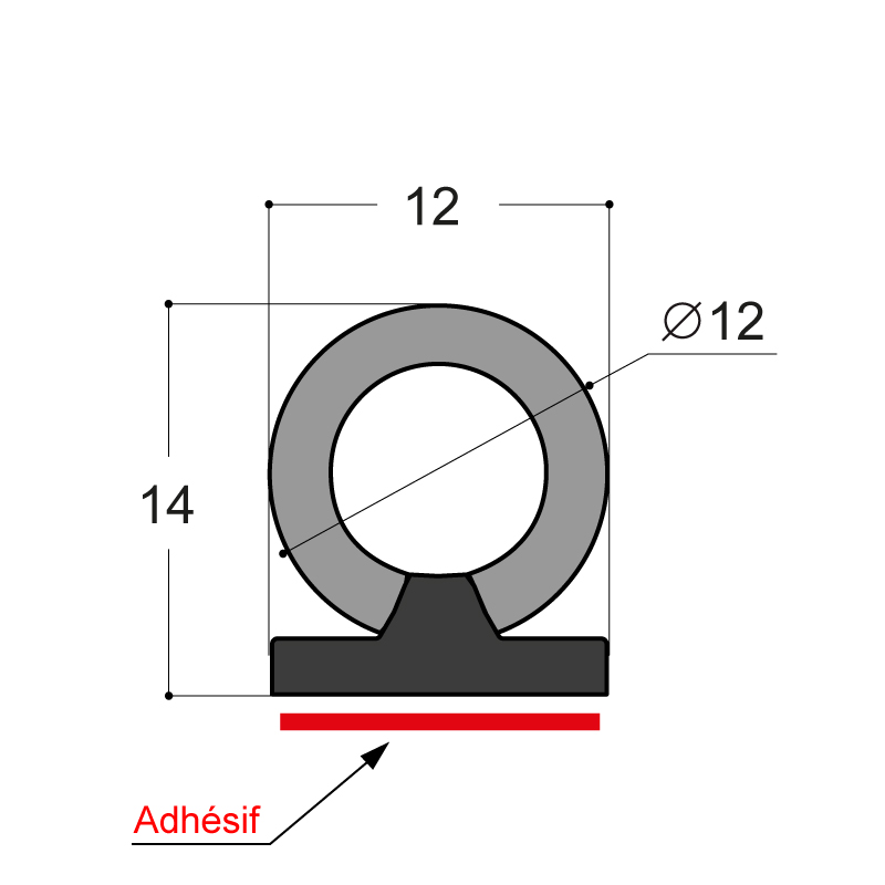 Fond de joint mousse 9x3 ou 12x4 adhésif noir (avec joint silicone) - JOINT  DUAL S.A.S.