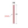 ADHESIF DOUBLE FACE 25X0.8 MM